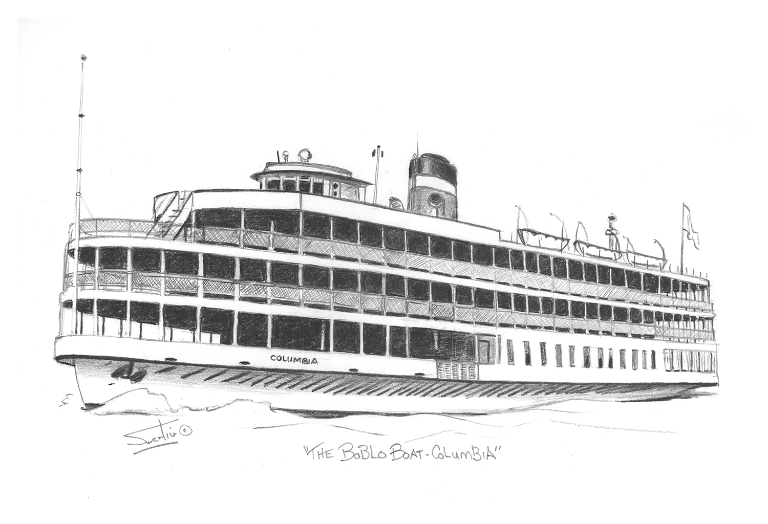 Boblo Boat Sketch – Columbia